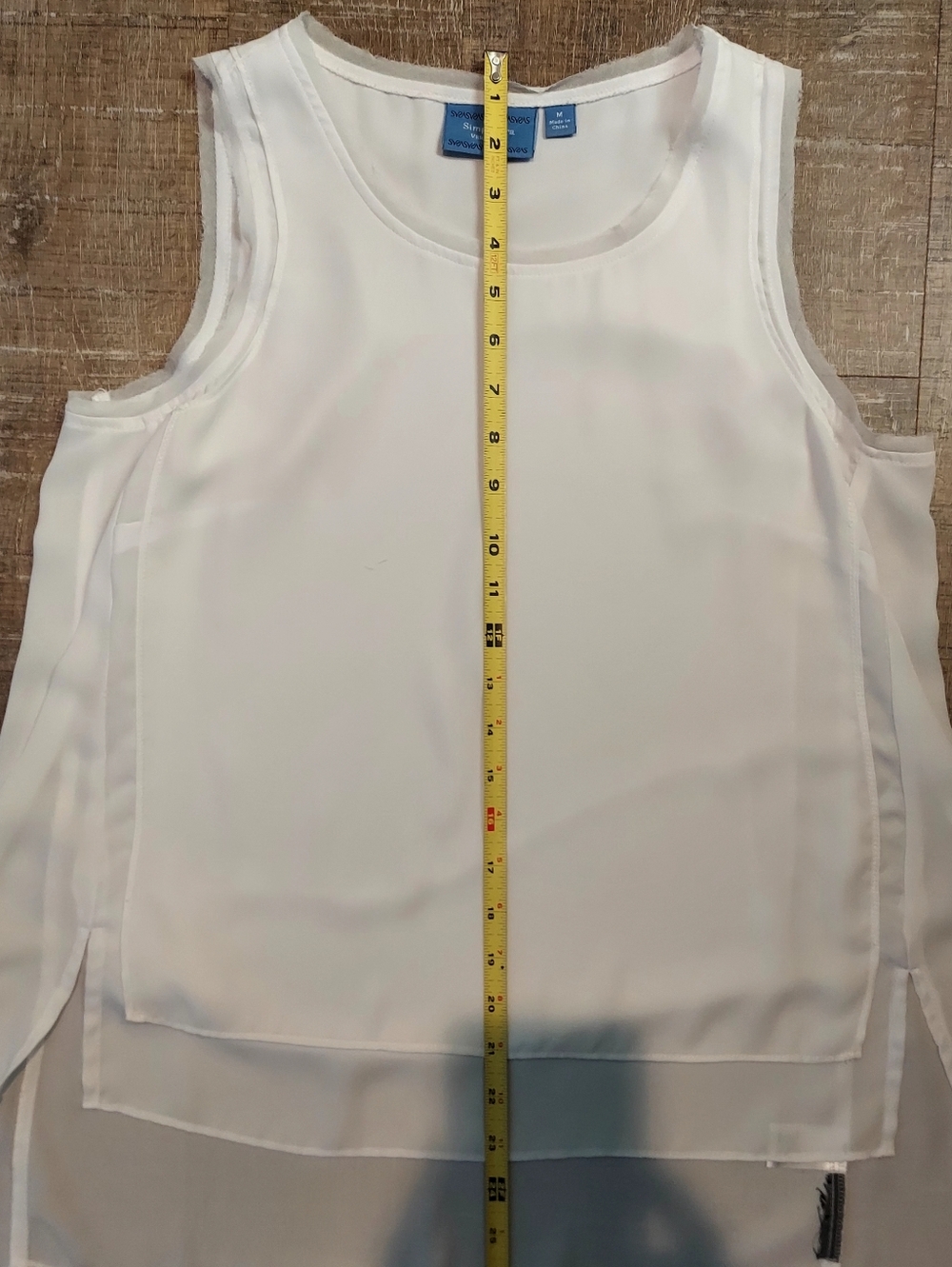 Simply Vera Vera Wang White Layered Chiffon Tank